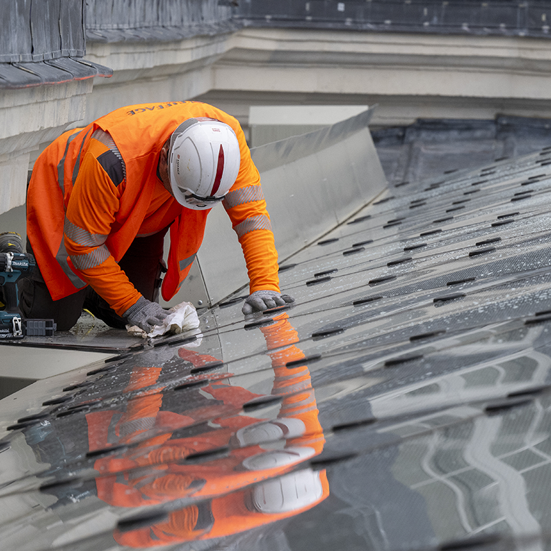 Collaborateur Eiffage sur le chantier de la cité internationale de la langue française - Crédit photo : ©SAP Photographie