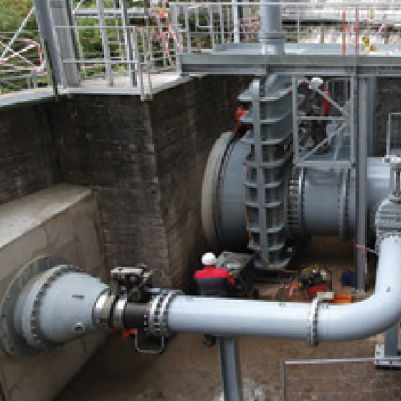 Mareges dam outlet gates - Photo credit: ©Eiffage Métal